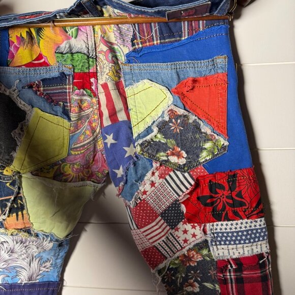 RARE BiePa Jeans 1971 Patchwork Distressed Jeans Size 32 - Picture 11 of 12